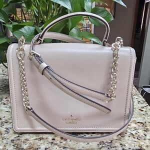 Kate Spade Light Beige Crossbody Bag with Gold Chain